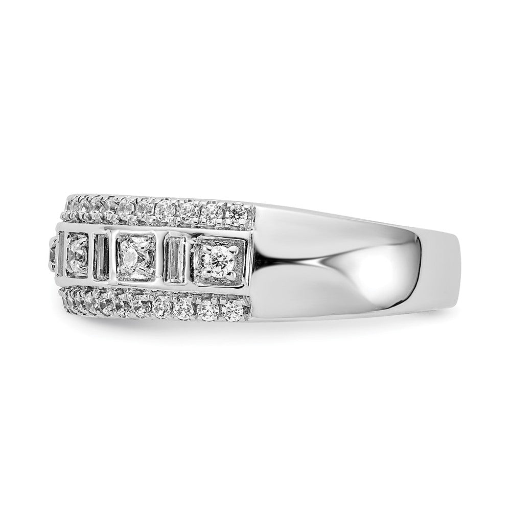 0.50ct. CZ Solid Real 14k White Gold Wedding Band Ring