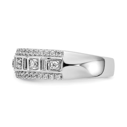 0.50ct. CZ Solid Real 14k White Gold Wedding Band Ring