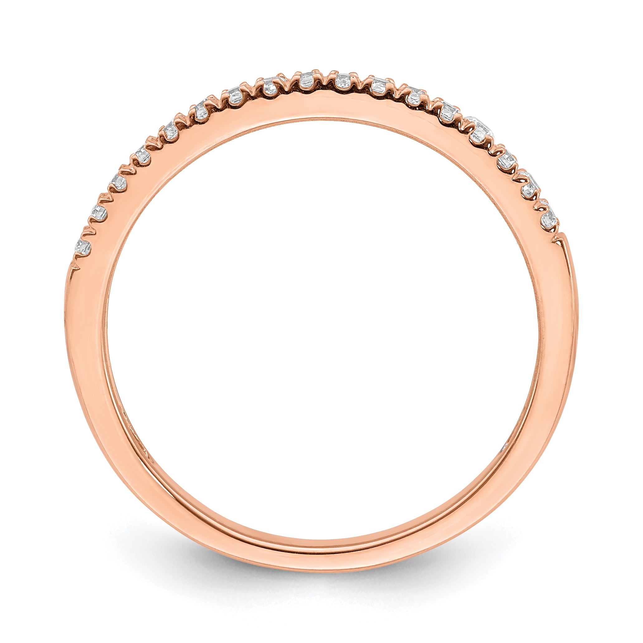 Pure Serenity 14k Rose Gold 1/6 Ct. Lab Grown Diamond VS/SI+ G+ Wedding Band Ring
