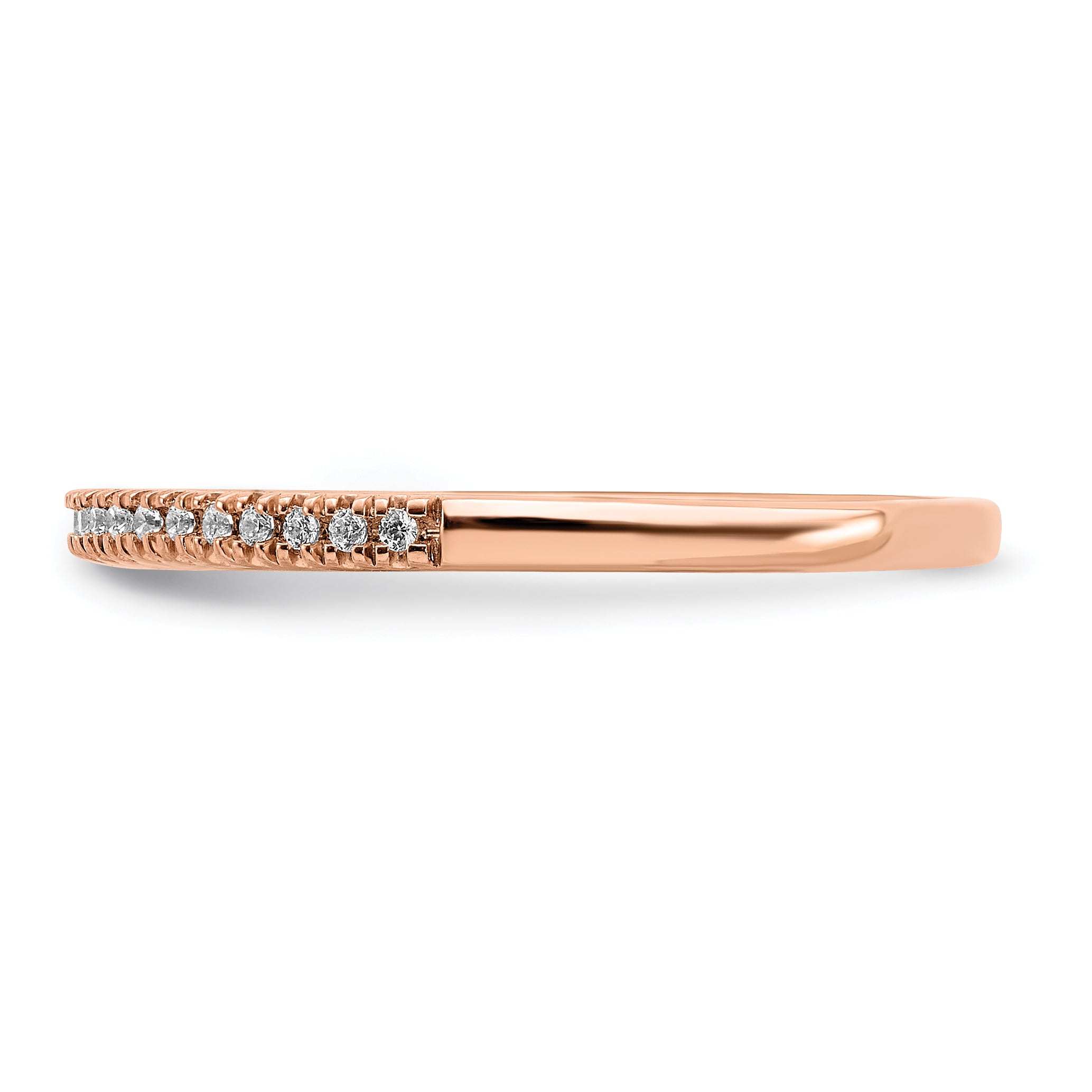 Pure Serenity 14k Rose Gold 1/15 Ct. Lab Grown Diamond VS/SI+ G+ Wedding Band Ring