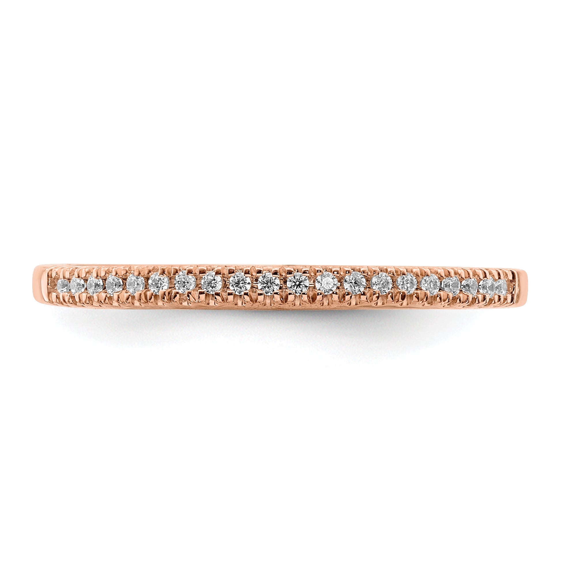 Pure Serenity 14k Rose Gold 1/15 Ct. Lab Grown Diamond VS/SI+ G+ Wedding Band Ring