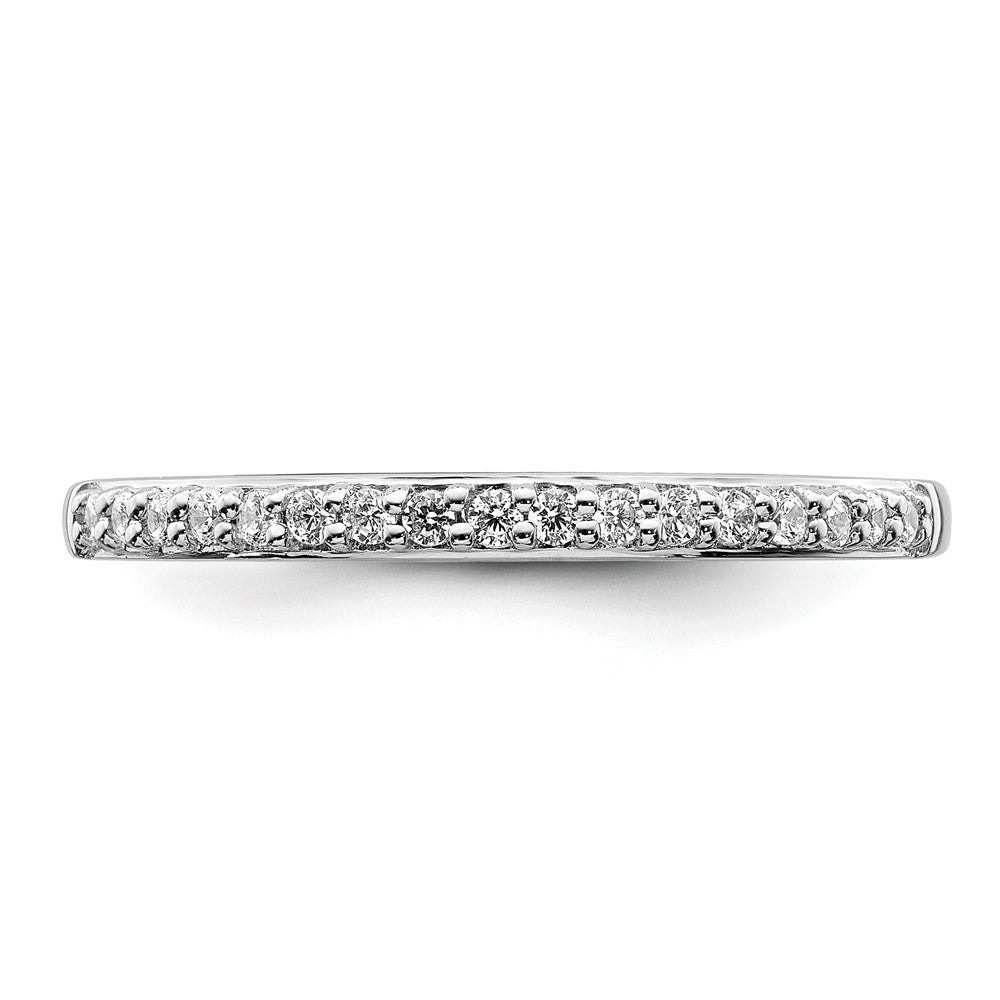 0.17ct. CZ Solid Real 14k White Gold Wedding Wedding Band Ring