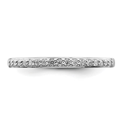 0.17ct. CZ Solid Real 14k White Gold Wedding Wedding Band Ring