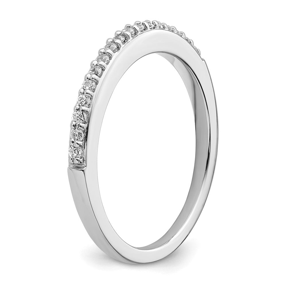 0.17ct. CZ Solid Real 14k White Gold Wedding Wedding Band Ring