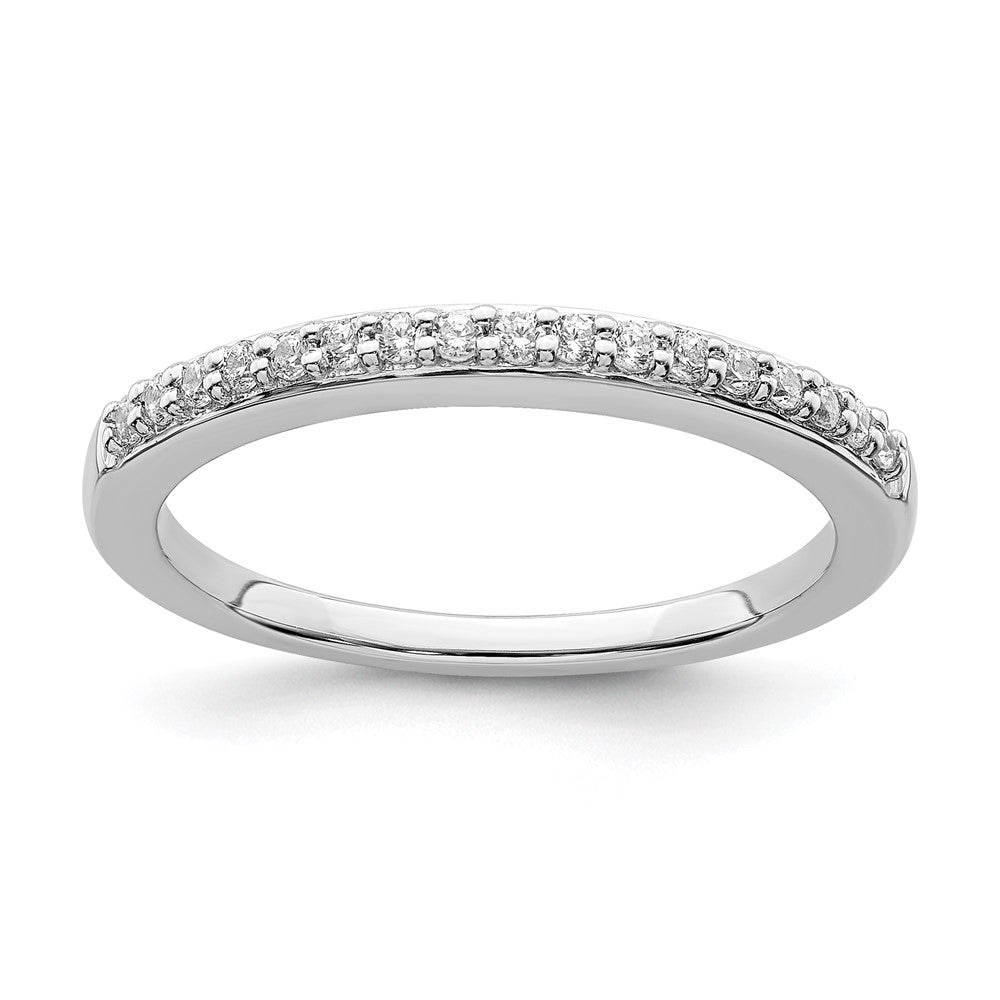 0.17ct. CZ Solid Real 14k White Gold Wedding Wedding Band Ring