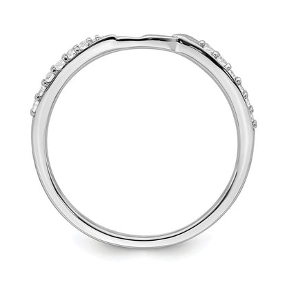 10K White Gold 1/15 Carat Diamond Contoured Complete Wedding Band