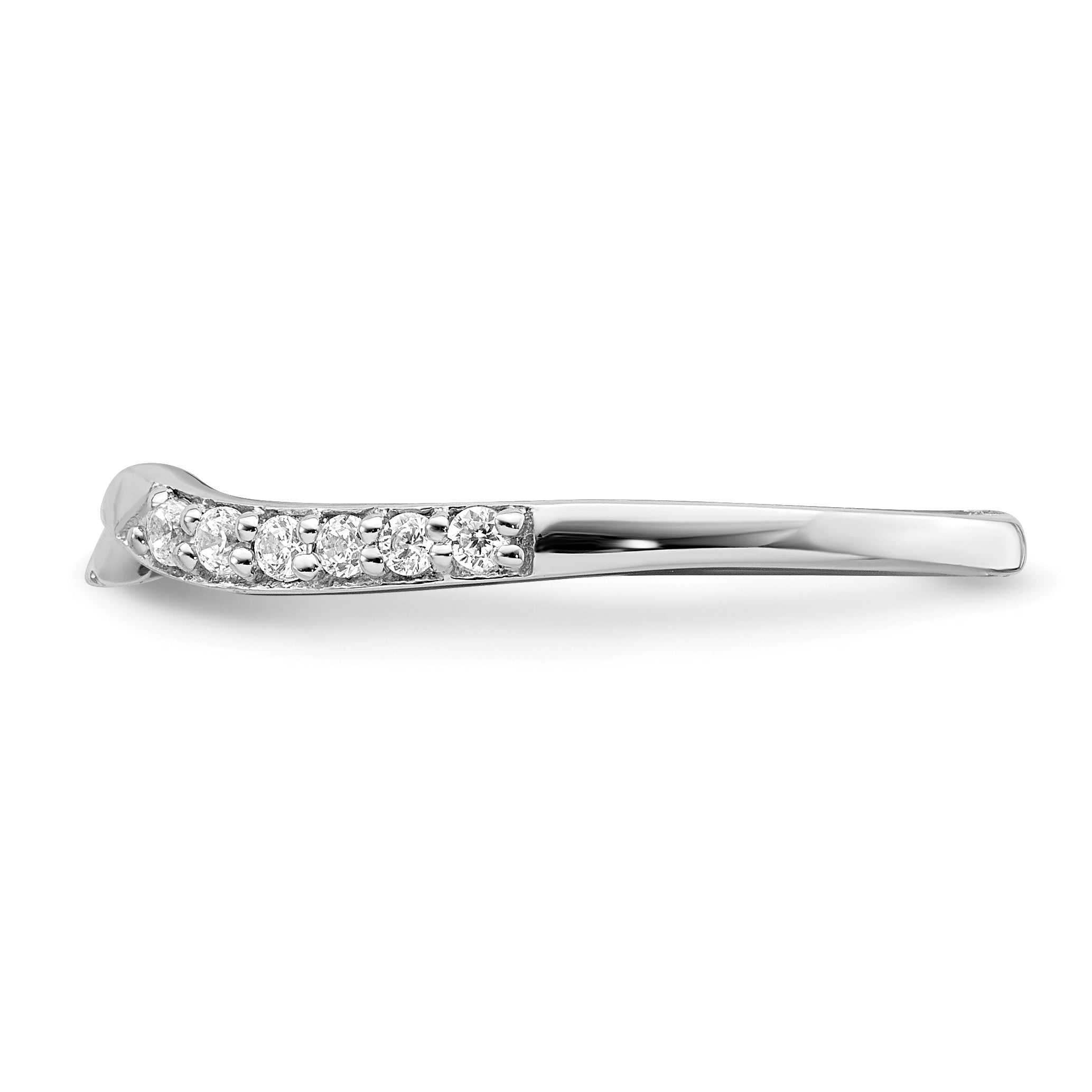 10K White Gold 1/15 Carat Diamond Contoured Complete Wedding Band