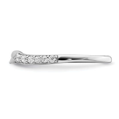 10K White Gold 1/15 Carat Diamond Contoured Complete Wedding Band