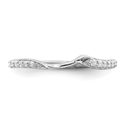 10K White Gold 1/15 Carat Diamond Contoured Complete Wedding Band
