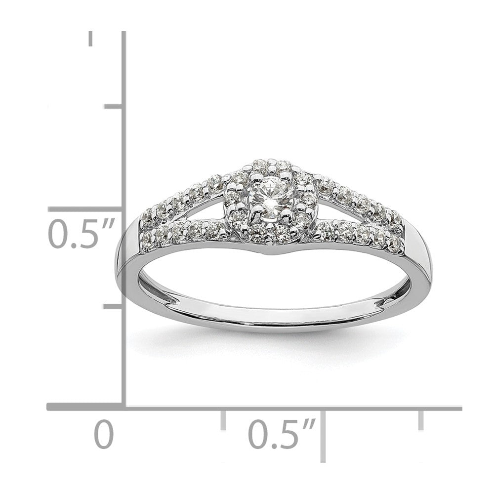 10k White Gold 1/3 Ct. Lab Grown Diamond VS/SI+ G+ Round Halo Engagement Ring