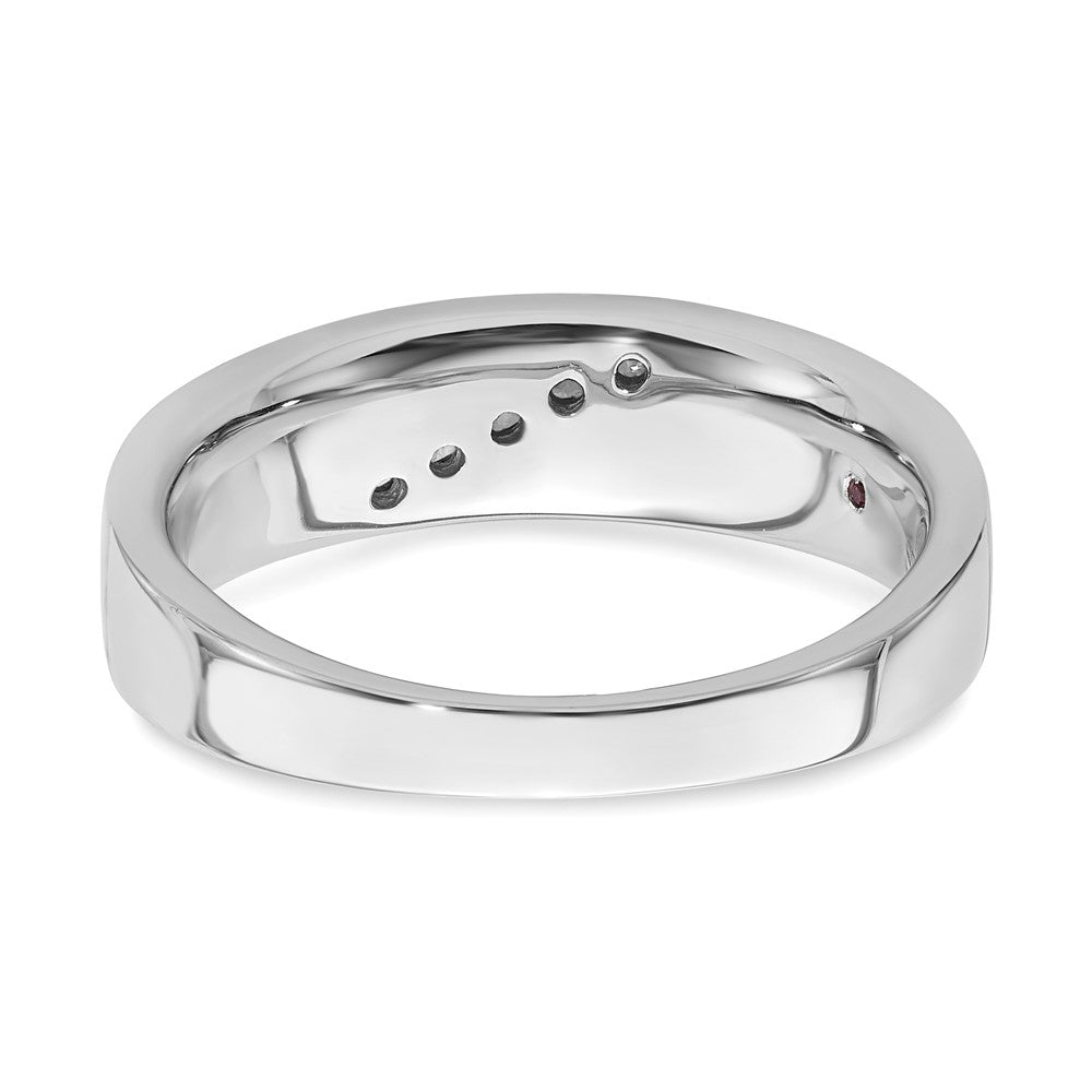 0.16ct. CZ Solid Real 14k White Gold Men's Wedding Band Ring