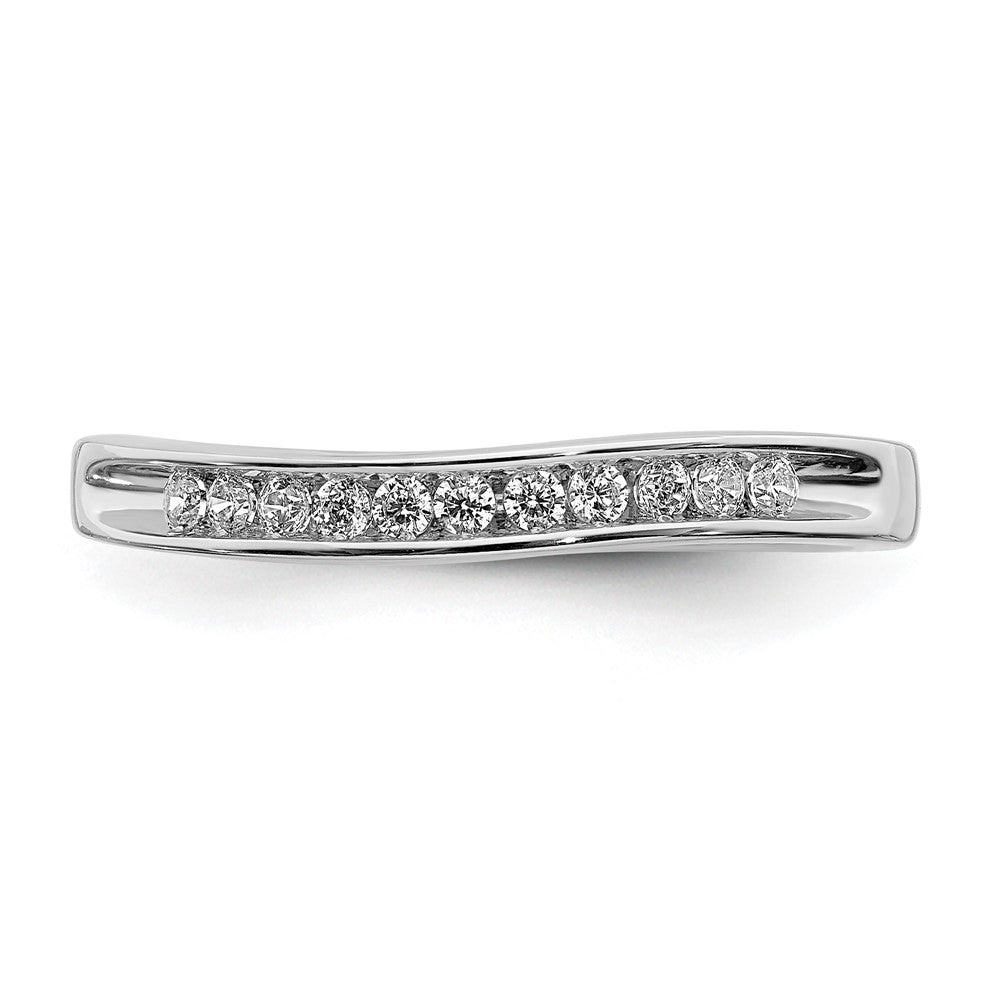 0.16ct. CZ Solid Real 14k White Gold Wedding Band Ring