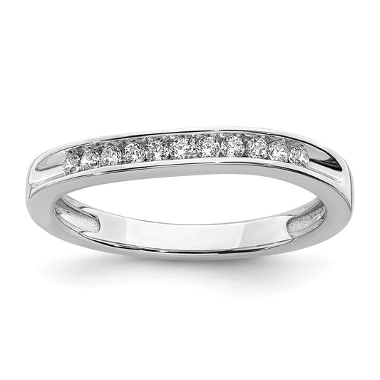 0.16ct. CZ Solid Real 14k White Gold Wedding Band Ring