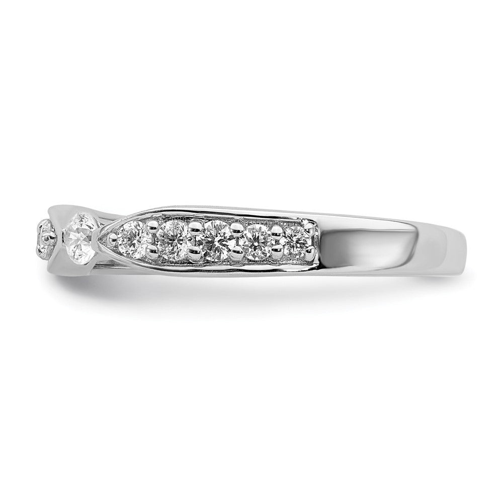 0.35ct. CZ Solid Real 14k White Gold Wedding Band Ring