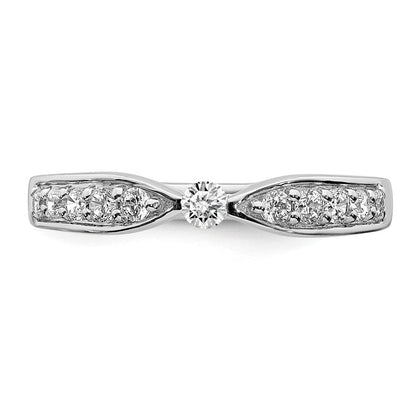 0.35ct. CZ Solid Real 14k White Gold Wedding Band Ring