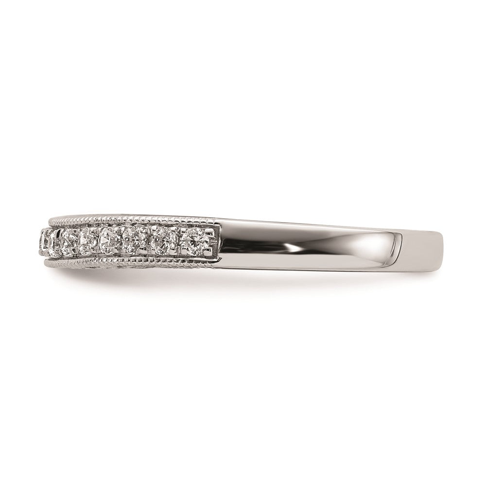 0.22ct. CZ Solid Real 14k White Gold Wedding Band Ring