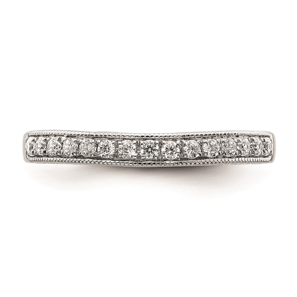 0.22ct. CZ Solid Real 14k White Gold Wedding Band Ring