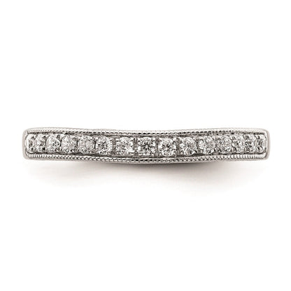 0.22ct. CZ Solid Real 14k White Gold Wedding Band Ring