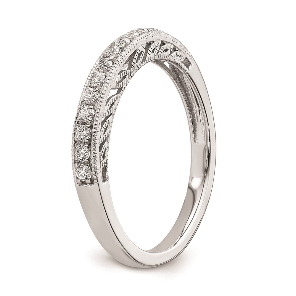 0.22ct. CZ Solid Real 14k White Gold Wedding Band Ring