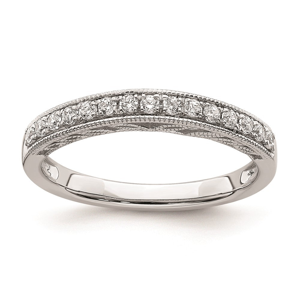 0.22ct. CZ Solid Real 14k White Gold Wedding Band Ring