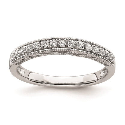 0.22ct. CZ Solid Real 14k White Gold Wedding Band Ring