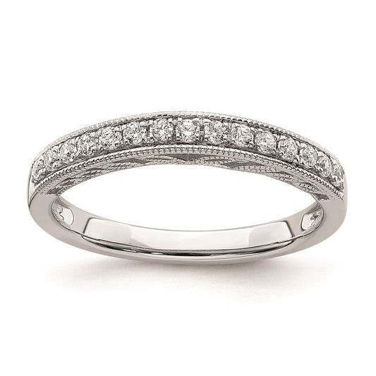 0.22ct. CZ Solid Real 14k White Gold Wedding Band Ring