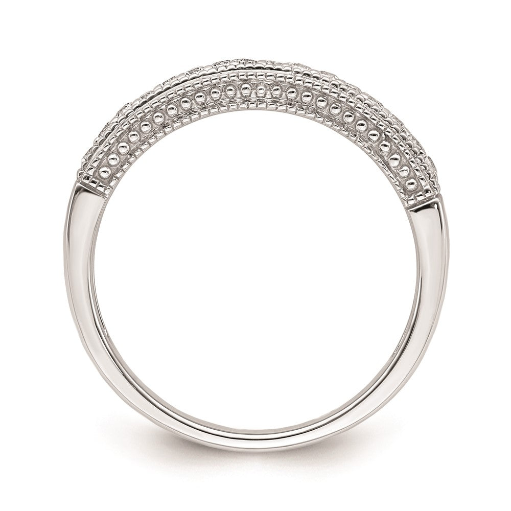 0.20ct. CZ Solid Real 14k White Gold Wedding Band Ring