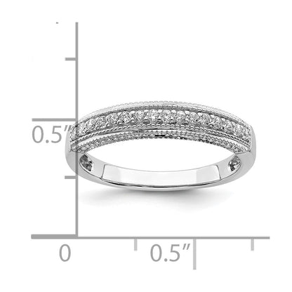 0.20ct. CZ Solid Real 14k White Gold Wedding Band Ring