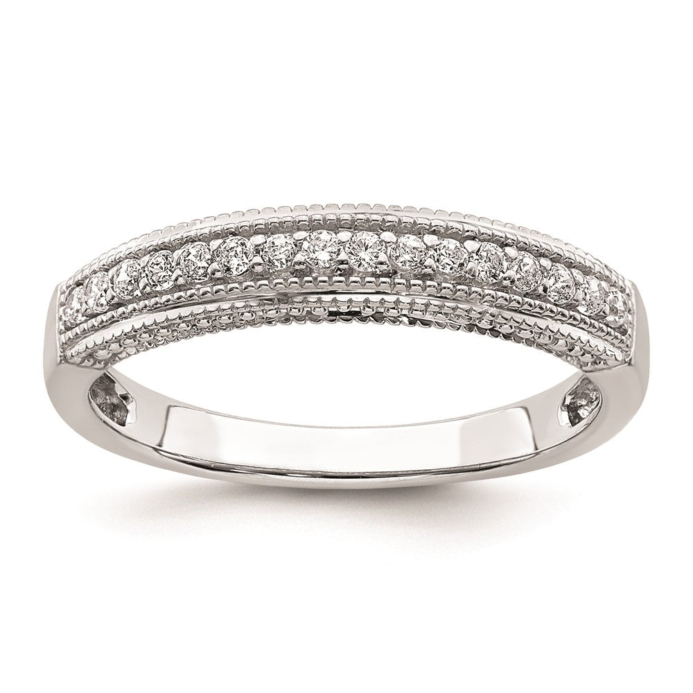 0.20ct. CZ Solid Real 14k White Gold Wedding Band Ring