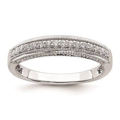 0.20ct. CZ Solid Real 14k White Gold Wedding Band Ring