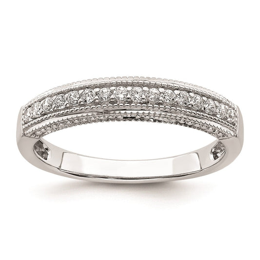 0.20ct. CZ Solid Real 14k White Gold Wedding Band Ring