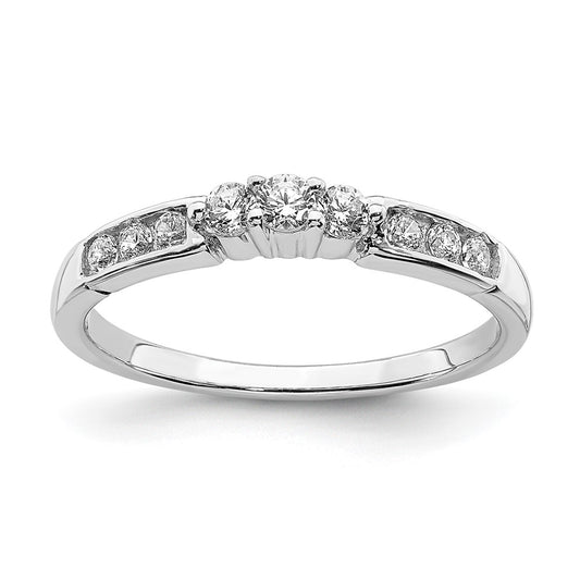 14k White Gold 1/4 Ct. Lab Grown Diamond VS/SI+ G+ Complete Round Size 6 Wedding Band