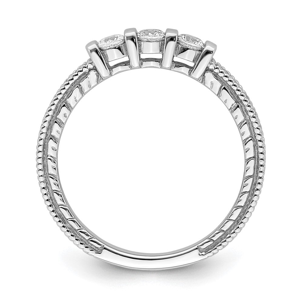 0.34ct. CZ Solid Real 14k White Gold Wedding Band Ring