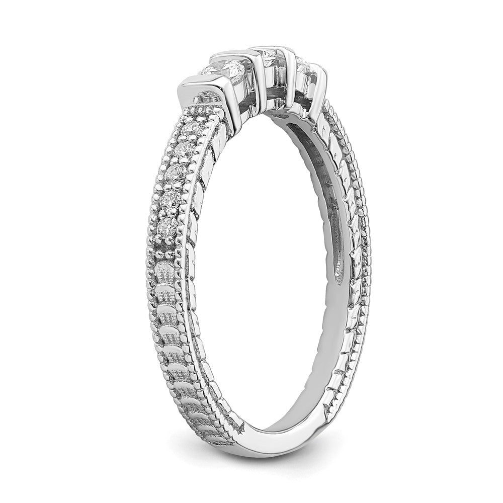 0.34ct. CZ Solid Real 14k White Gold Wedding Band Ring