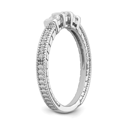 0.34ct. CZ Solid Real 14k White Gold Wedding Band Ring