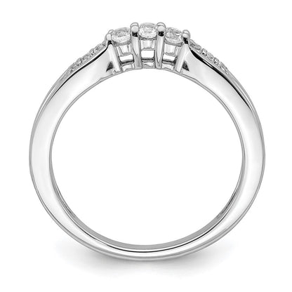 0.18ct. CZ Solid Real 14k White Gold Wedding Band Ring