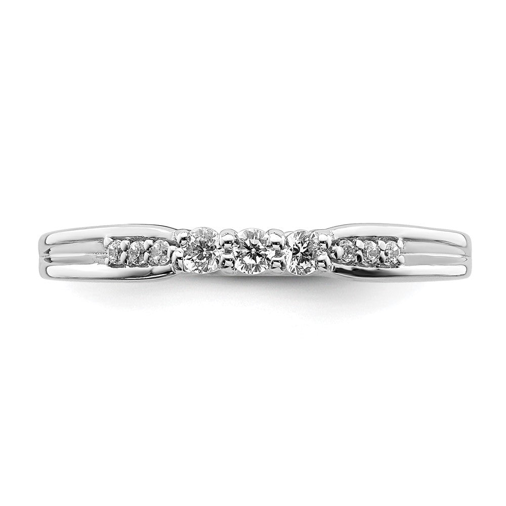 0.18ct. CZ Solid Real 14k White Gold Wedding Band Ring