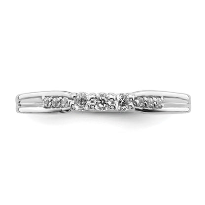 0.18ct. CZ Solid Real 14k White Gold Wedding Band Ring