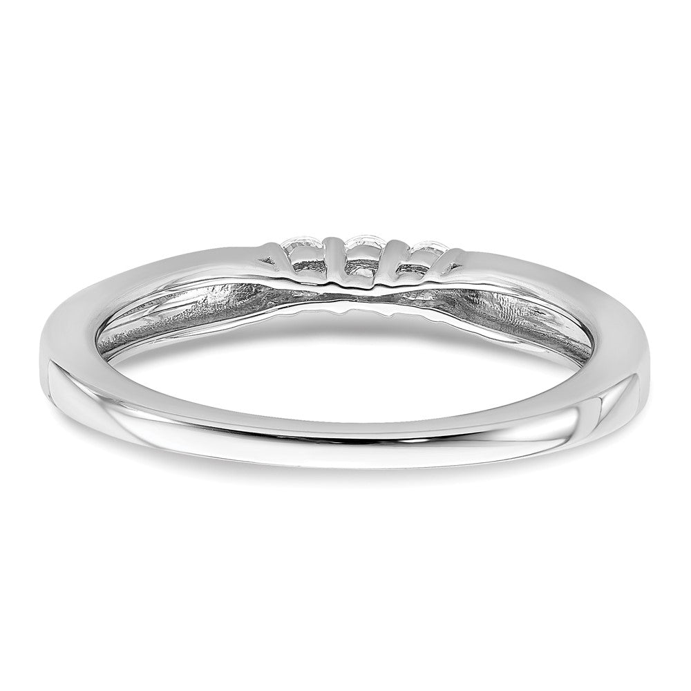 0.18ct. CZ Solid Real 14k White Gold Wedding Band Ring