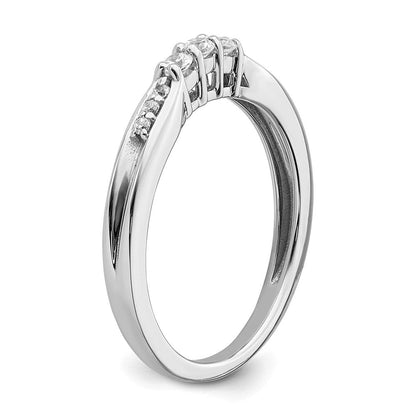 0.18ct. CZ Solid Real 14k White Gold Wedding Band Ring