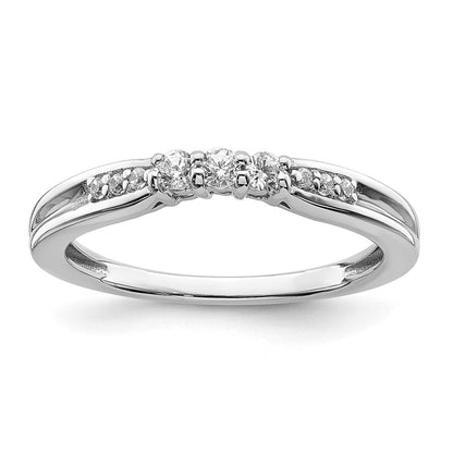 0.18ct. CZ Solid Real 14k White Gold Wedding Band Ring