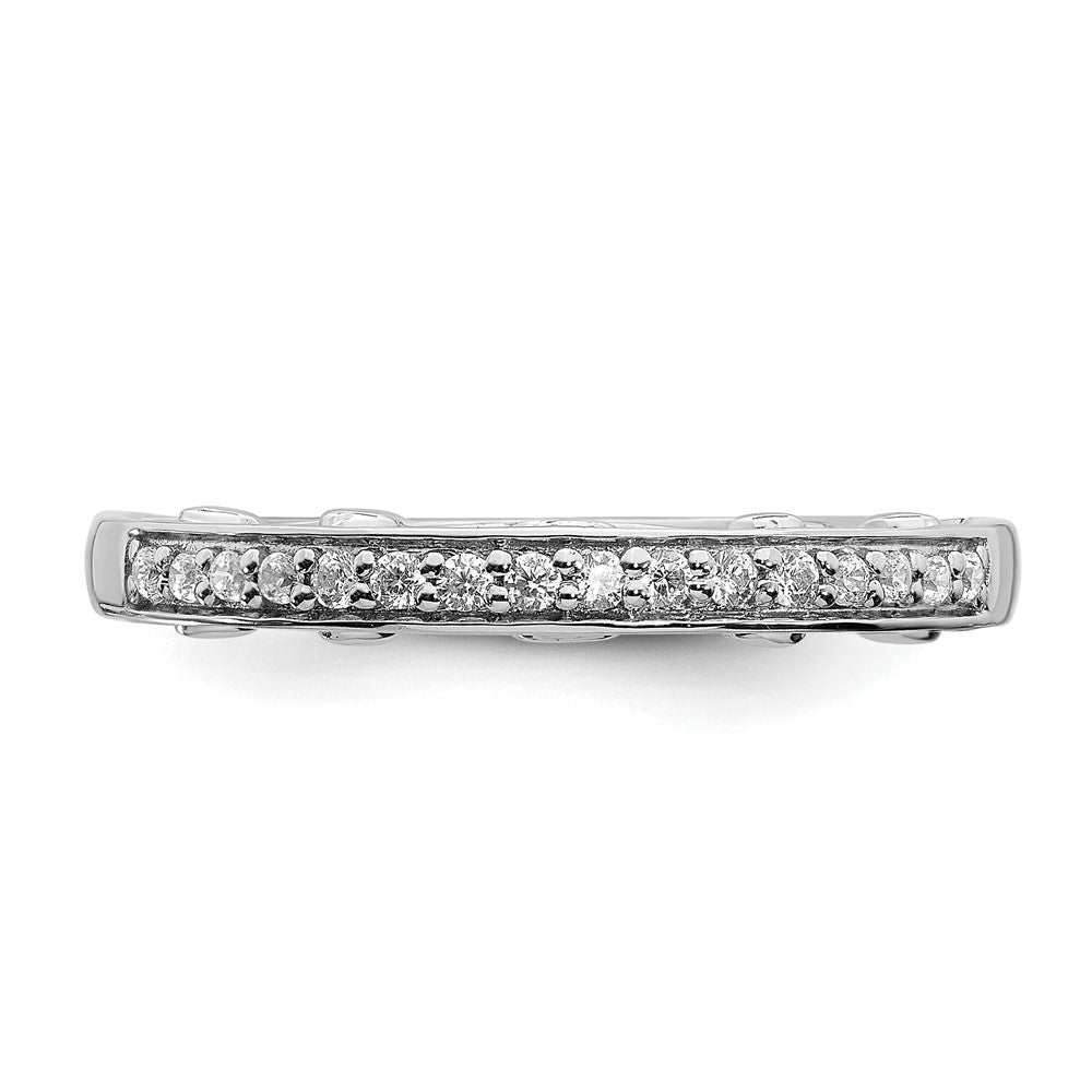 0.17ct. CZ Solid Real 14k White Gold Wedding Band Ring
