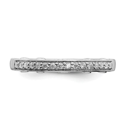 0.17ct. CZ Solid Real 14k White Gold Wedding Band Ring