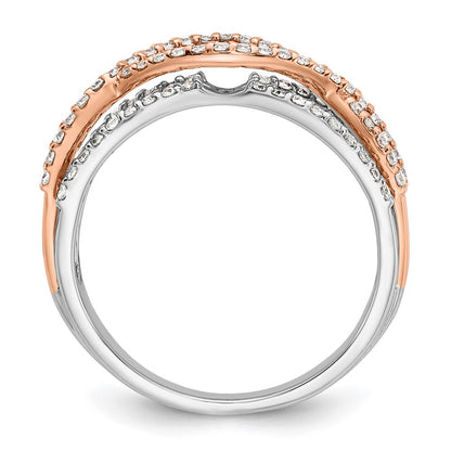 0.49ct. CZ Solid Real 14k White u0026 Rose Gold Peg Set Engagement Ring