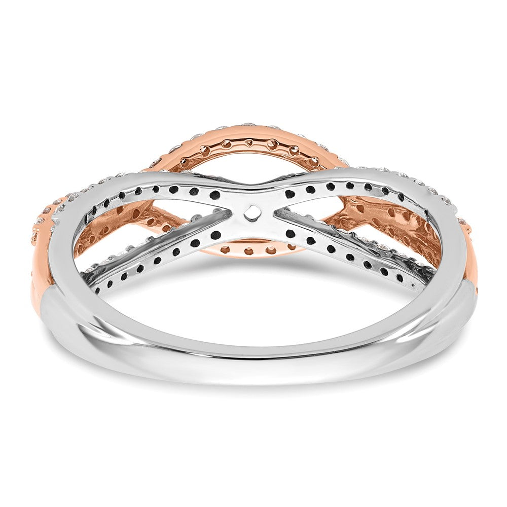 0.49ct. CZ Solid Real 14k White u0026 Rose Gold Peg Set Engagement Ring