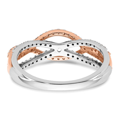 0.49ct. CZ Solid Real 14k White u0026 Rose Gold Peg Set Engagement Ring