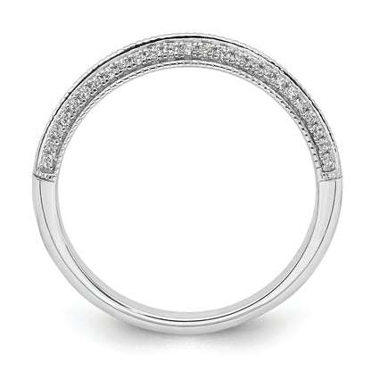 14K White Gold 1/5 Carat Diamond Complete Wedding Band