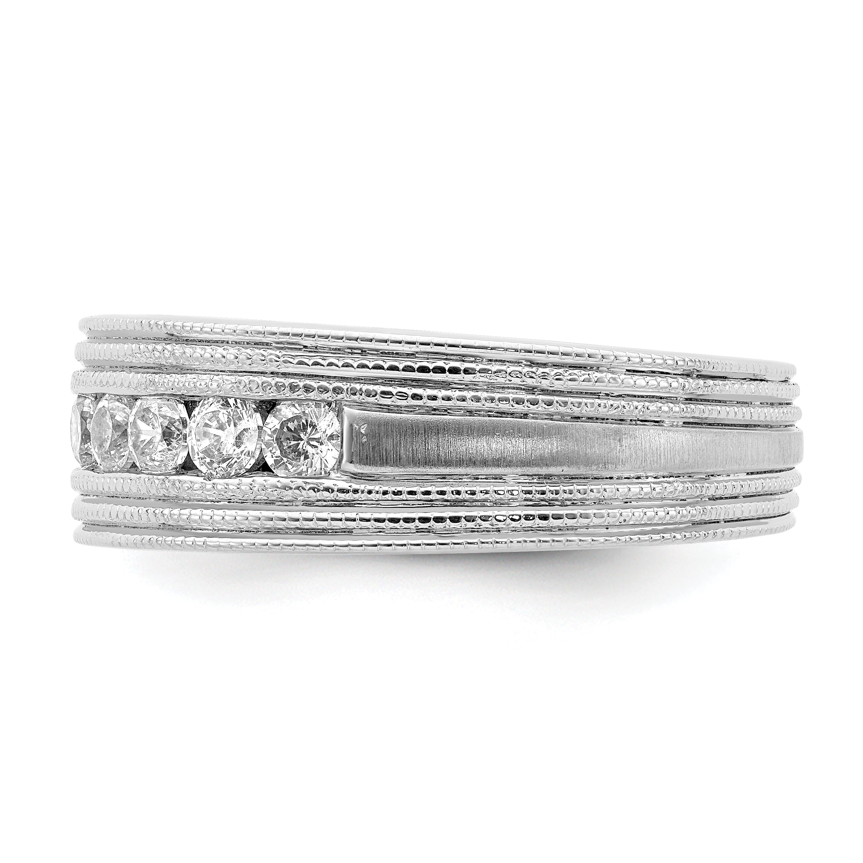 14k White Gold 5/8 Ct. Lab Grown Diamond VS/SI+ G+ Seven Stone Men's Ring