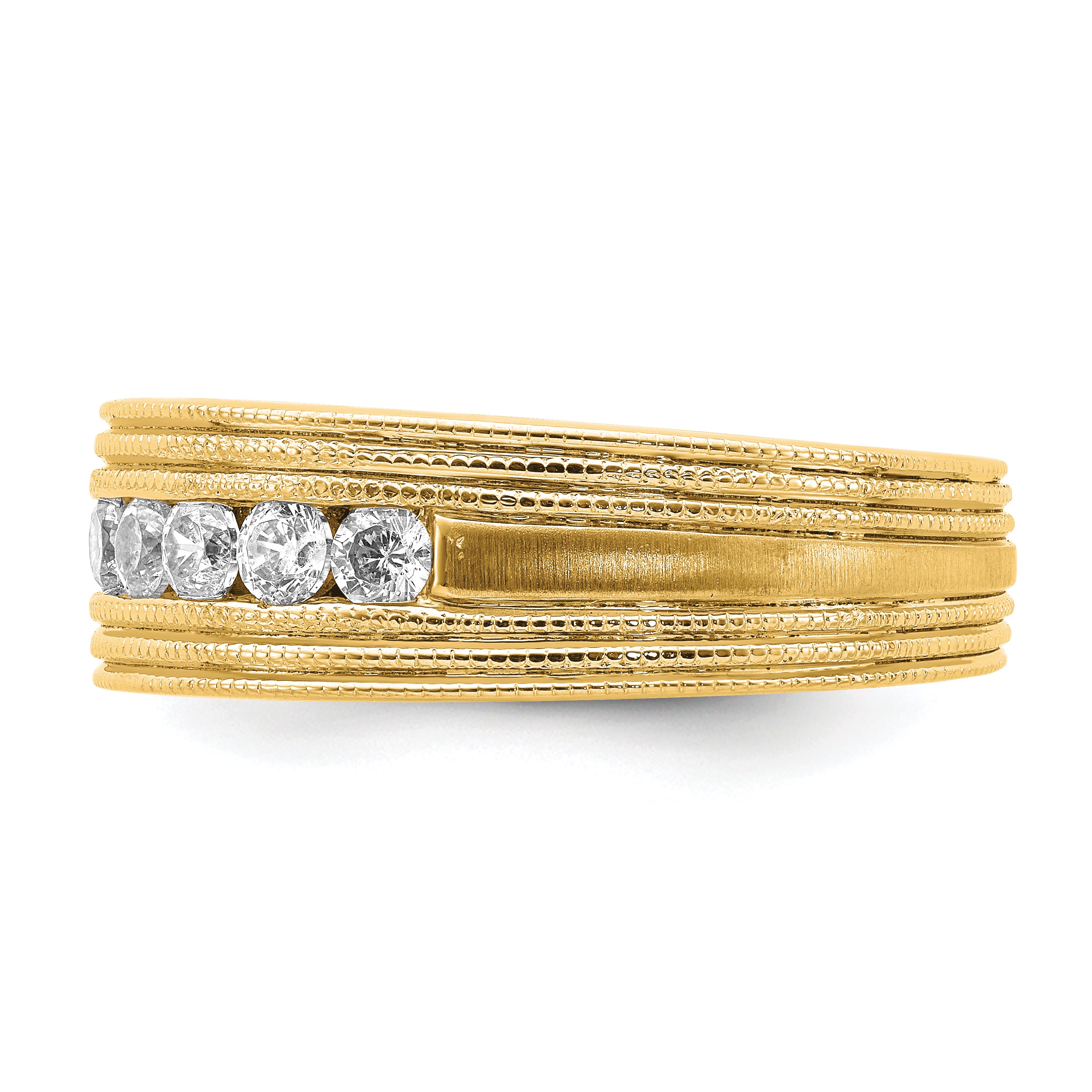 14k Yellow Gold 5/8 Ct. Lab Grown Diamond VS/SI+ G+ Seven Stone Men's Ring