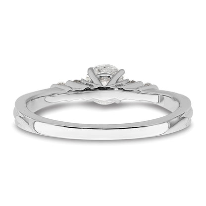 10k White Gold 1/2 Ct. Lab Grown Diamond VS/SI+ G+ Petite Engagement Ring